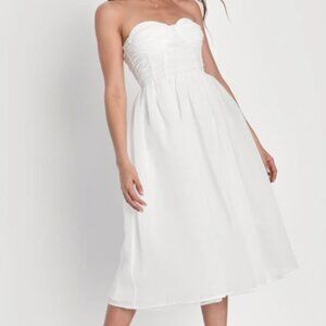 Lulu's White Strapless Dress